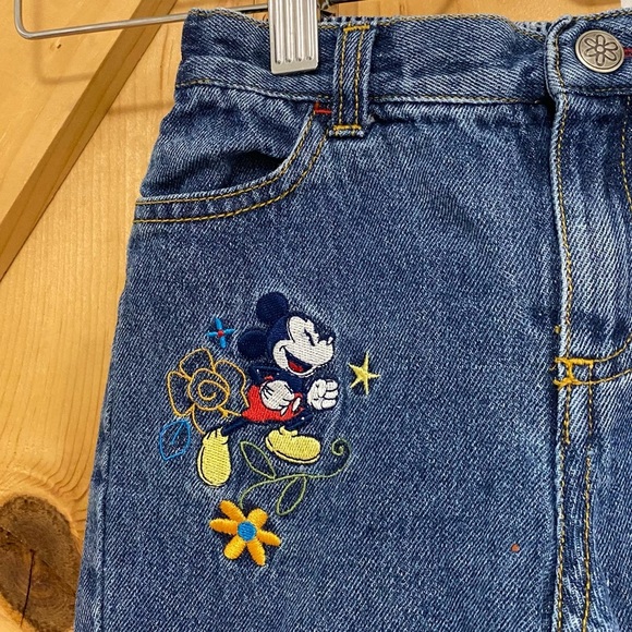 Y2K Disney Mickey Mouse Girls Embroidered Flare Jeans - Picture 2 of 6